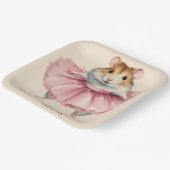 バレリナハムスターガール誕生日サンキューユー ペーパープレート (傾斜あり)