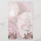 バレリナバレエシューズピンクローゼライン 便箋 (正面)