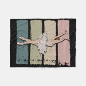 バレリナバレエダンサーバレエ踊りレトロバレエ フリースブランケット (正面(横))