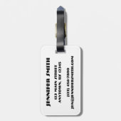 バレリナバレエダンサーパーソナライズされたネオンタトゥス ラゲッジタグ (裏面縦)