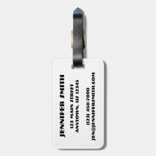 バレリナバレエダンサーパーソナライズされたネオンタトゥス ラゲッジタグ (裏面縦)