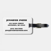 バレリナバレエダンサーパーソナライズされたネオンタトゥス ラゲッジタグ (裏面横)