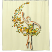 バレリナバレエダンサー女性シャワーカーテン シャワーカーテン (正面)