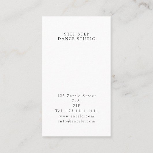 バレリナバレエダンス先生インストラクター 名刺 (裏面)