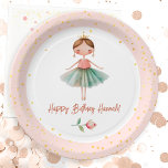 バレリナバレエピンク誕生日 ペーパープレート<br><div class="desc">可愛い水のカラーバレエバレリーナ誕生日水のカラーアートワーク。子供のバレリーナ誕生日テーマ。パーソナライズする簡単。</div>