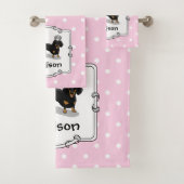 バレリナバレエプリンセスダックスシュント（ブラック&タン） バスタオルセット (インサイチュ)