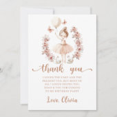 バレリナバレエ誕生日サンキューカード サンキューカード (正面)