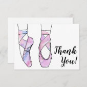 バレリナバレエ誕生日 サンキューカード (正面/裏面)