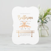 バレリナバースデーパーティー招待状 招待状 (スタンド正面)