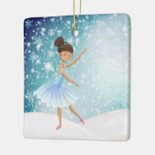 バレリナパーソナライズされたウィンタースノーホリデーバレエ セラミックオーナメント (左)