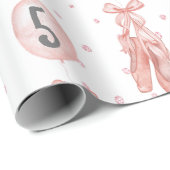 バレリナパーソナライズされたバレエダンサーピンク ラッピングペーパー (ロールコーナー)