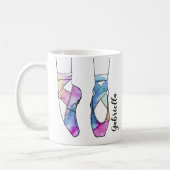 バレリナパーソナライズされたバレエ コーヒーマグカップ (左)
