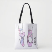 バレリナパーソナライズされたバレエ トートバッグ (正面)