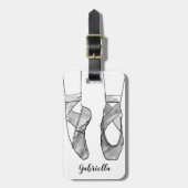 バレリナパーソナライズされたバレエ ラゲッジタグ (正面縦)