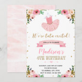 バレリナパーティの招待状 招待状 (正面/裏面)