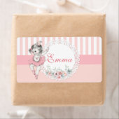 バレリナピンクツツストライプゥー花ウォーターボトル ラベル (インサイチュ)