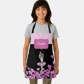 バレリナピンクドレスピンクハートオーバーブラック エプロン (インサイチュ)