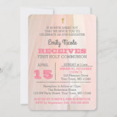 バレリナピンクファーストホーリーコミューン招待状 招待状 (正面)