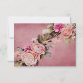 バレリナピンクフローラ葬儀悔やみや弔慰ありがとう ノートカード (裏面)