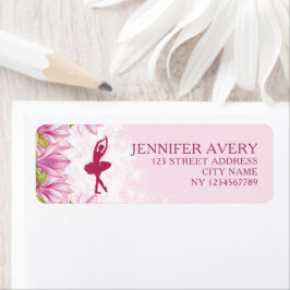 バレリナピンク誕生日差出人住所ラベル ラベル