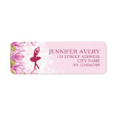 バレリナピンク誕生日差出人住所ラベル ラベル (正面)