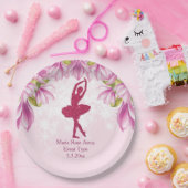 バレリナピンク誕生日 パーソナライズされた ペーパープレート (パーティー)