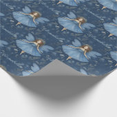 バレリナフェアリーパーソナライズされたガールズ誕生日 ラッピングペーパー (角)