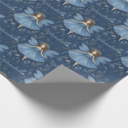 バレリナフェアリーパーソナライズされたガールズ誕生日 ラッピングペーパー (角)