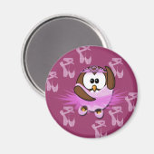 バレリナフクロウ – グリッター マグネット (正面/裏面)