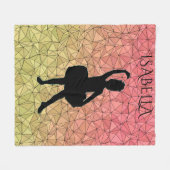 バレリナフリースブランケットパーソナライズされたの名前。 フリースブランケット (正面(横))