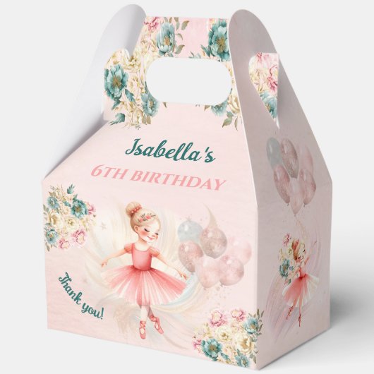 バレリナブロンドピンクフローラガール誕生日ラージ フェイバーボックス (正面)