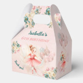 バレリナブロンドピンクフローラガール誕生日中 フェイバーボックス (正面)