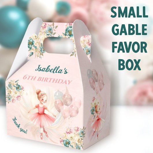 バレリナブロンドヘアピンクフローラガール誕生日 フェイバーボックス