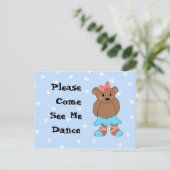 バレリナベアーダンスリサイタル招待状 インビテーションポストカード (スタンド正面)