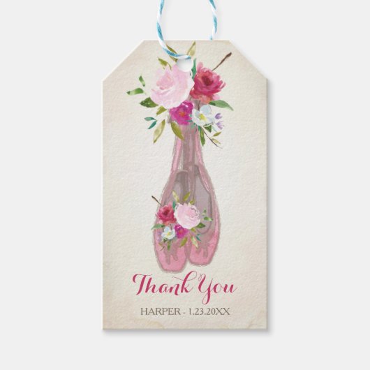 バレリナベビーシャワーメッセージカード ギフトタグ (正面)