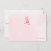 バレリナポインテシューズツチュノートカパーソナライズされたード 招待状 (正面)