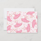 バレリナポインテシューズツチュノートカパーソナライズされたード 招待状 (裏面)