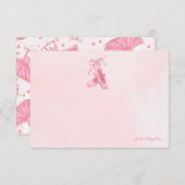 バレリナポインテシューズツチュノートカパーソナライズされたード 招待状 (正面/裏面)