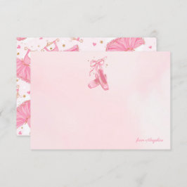 バレリナポインテシューズツチュノートカパーソナライズされたード 招待状