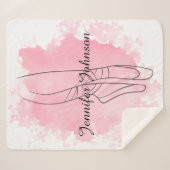 バレリナポインテシューズピンクウォーターカラー シェルパブランケット (正面(横))