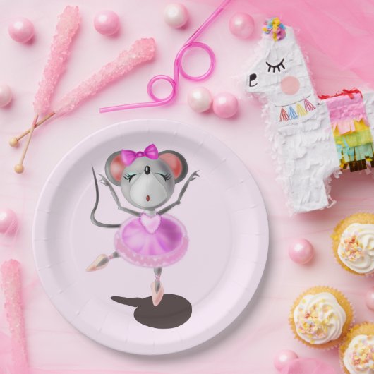 バレリナマウスおもしろい紙プレートバレエダンサー ペーパープレート (パーティー)