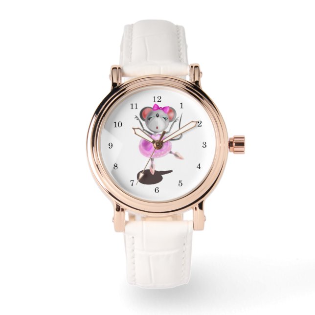 バレリナマウスウォッチおもしろい絵画ズ 腕時計 (正面)