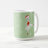 バレリナマウスクリスマススノーフレークコーヒーマグ コーヒーマグカップ (正面右)