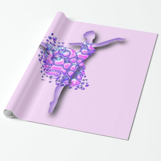 バレリナラッピング紙バレエダンサー女性 ラッピングペーパー (アンロールド)