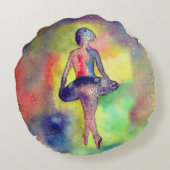 バレリナーブラッシュポリエステルラウンドスロークッション ラウンドクッション (裏面)