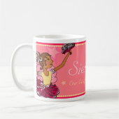 バレリナ娘のスターピンク&ダークガールマグ コーヒーマグカップ (左)