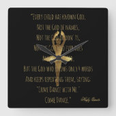 バレリナ感動的ダンス引用文バレエ学校 スクエア壁時計 (正面)