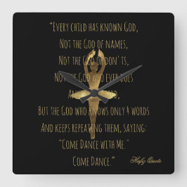 バレリナ感動的ダンス引用文バレエ学校 スクエア壁時計