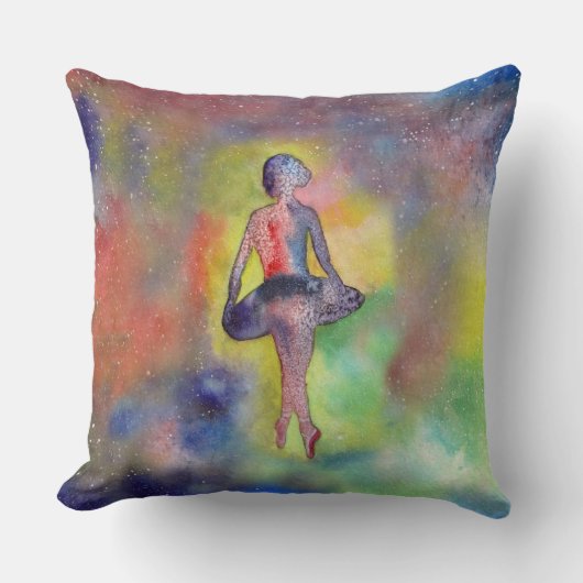 バレリナ絵画アートの装飾用クッション51cm x 51cm クッション (正面)