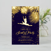 バレリナ花火スターズスパークスウィート16金ゴールド 箔招待状 (立ち正面)